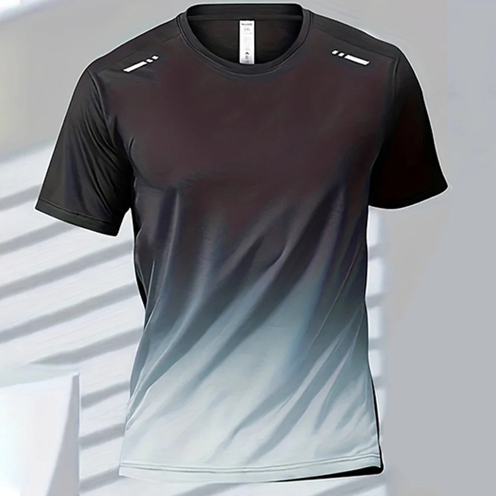 Camiseta de secado rápido para hombre con diseño degradado