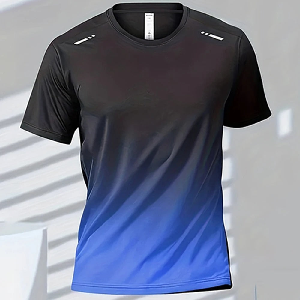 Camiseta de secado rápido para hombre con diseño degradado