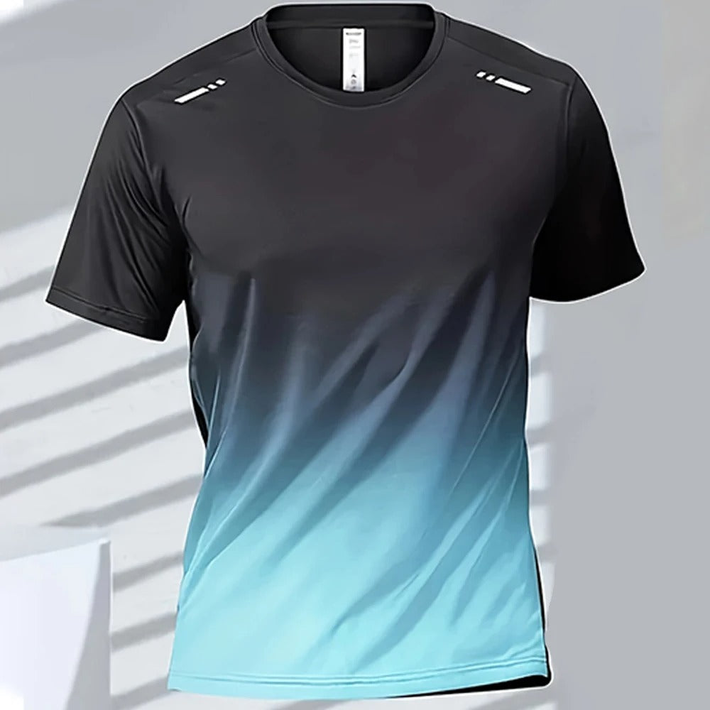 Camiseta de secado rápido para hombre con diseño degradado