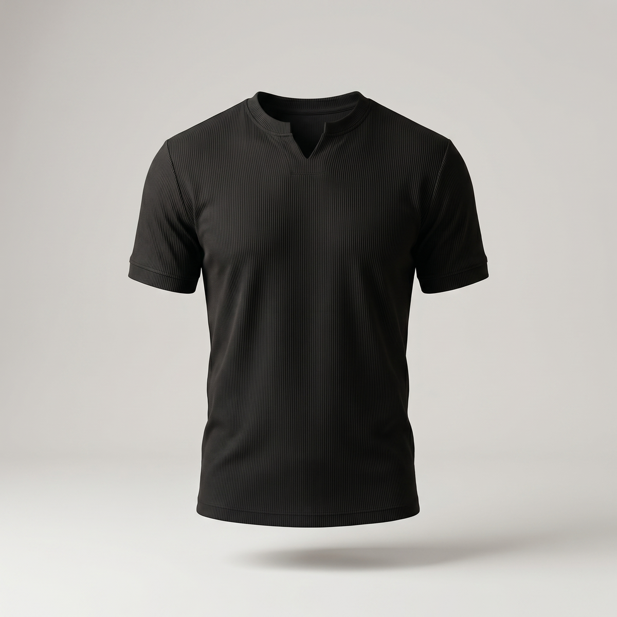Camiseta para hombre en mezcla de algodón con cuello en V | Top de verano ligero y casual