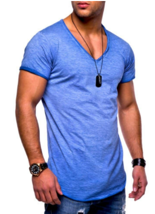 Camiseta para hombre slim fit con cuello en V