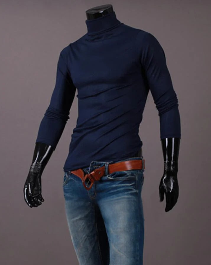 Camiseta térmica de cuello alto para hombre