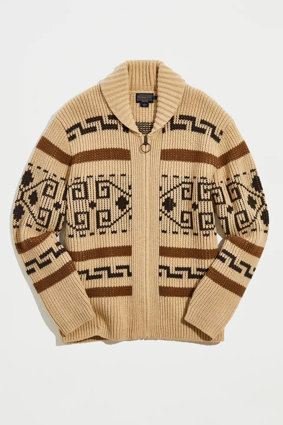Cárdigan de punto jacquard estilo vintage para hombre