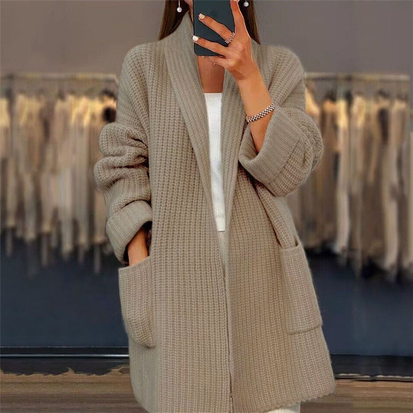Cárdigan de punto oversized sin botones para mujer