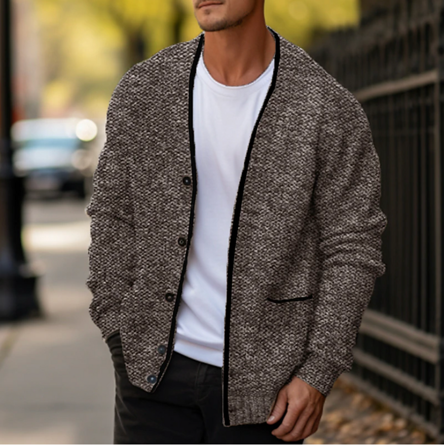 Cárdigan de punto para hombre con botones