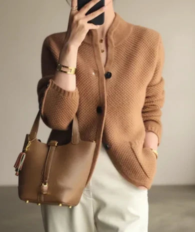 Cárdigan de punto para mujer con botones en la parte delantera