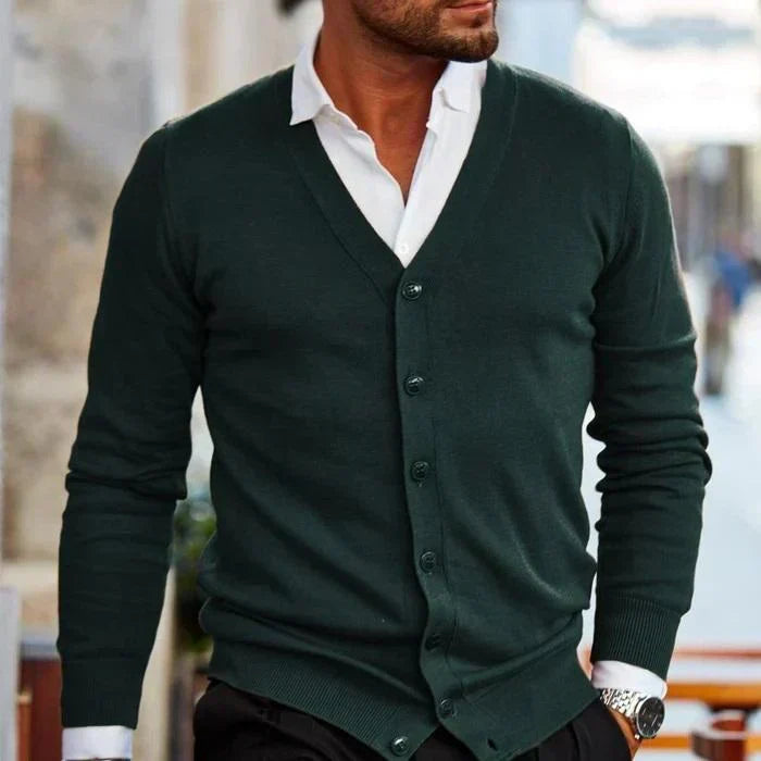 Cárdigan para Hombre con Cuello en V y Botones