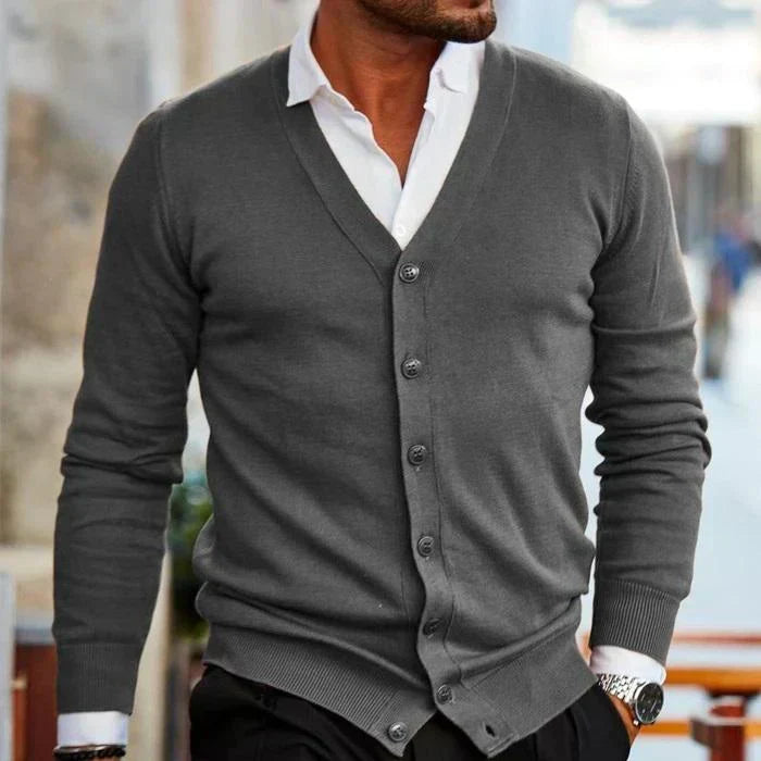Cárdigan para Hombre con Cuello en V y Botones