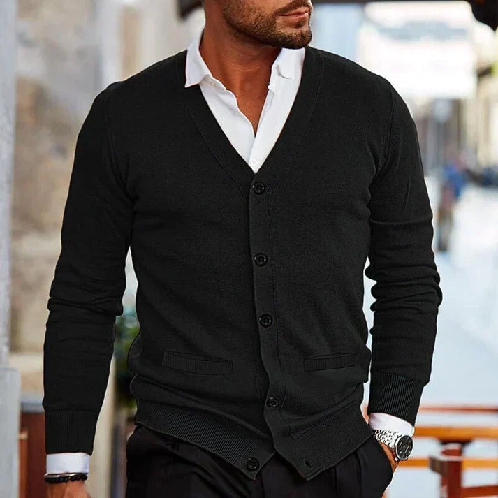Cárdigan para Hombre con Cuello en V y Botones