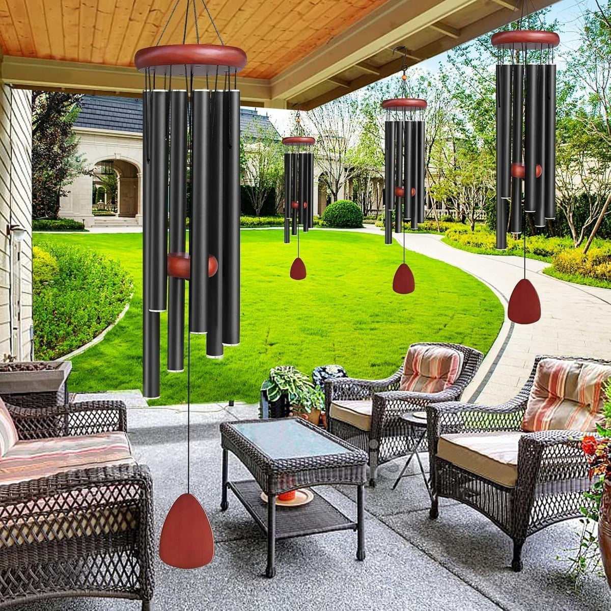Carillón de viento de aluminio de tono profundo para relajación