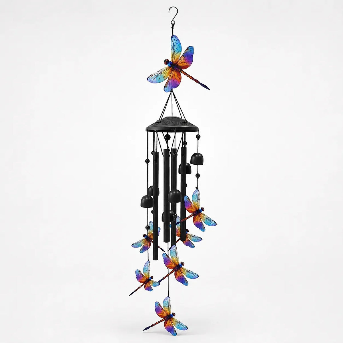 Carillón de viento de colibrí arcoíris para jardín, patio y porche