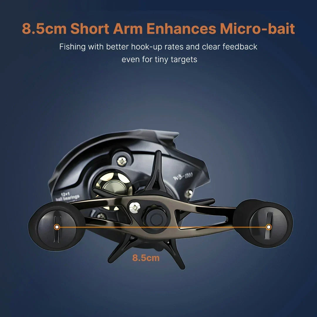 Carrete de pesca baitcasting ultraligero – Lances largos y suaves