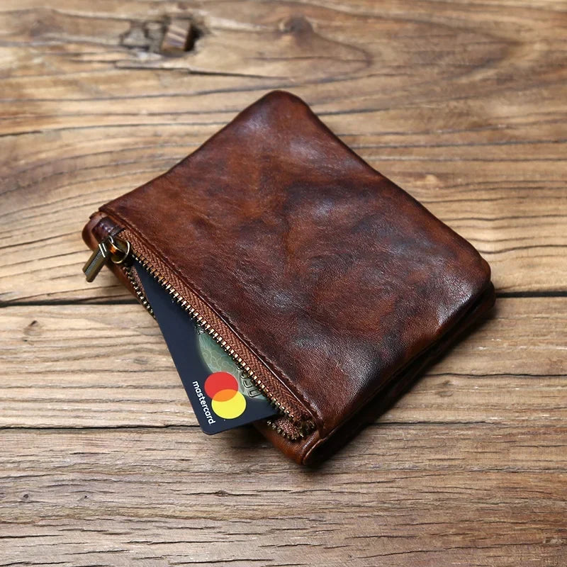 Cartera de Cuero Flor Completa con Pátina