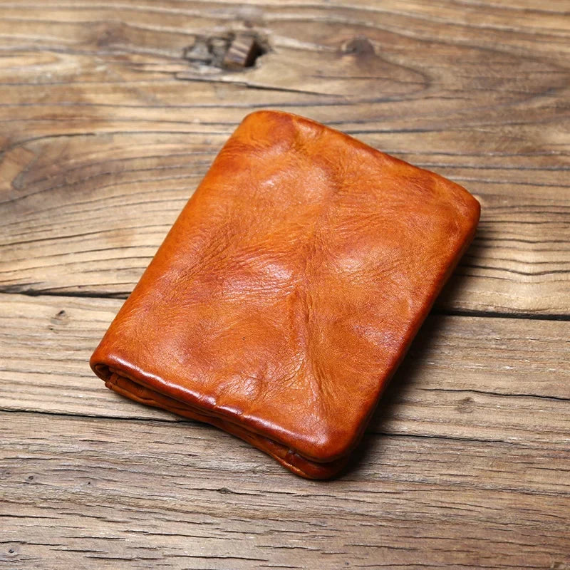 Cartera de Cuero Flor Completa con Pátina
