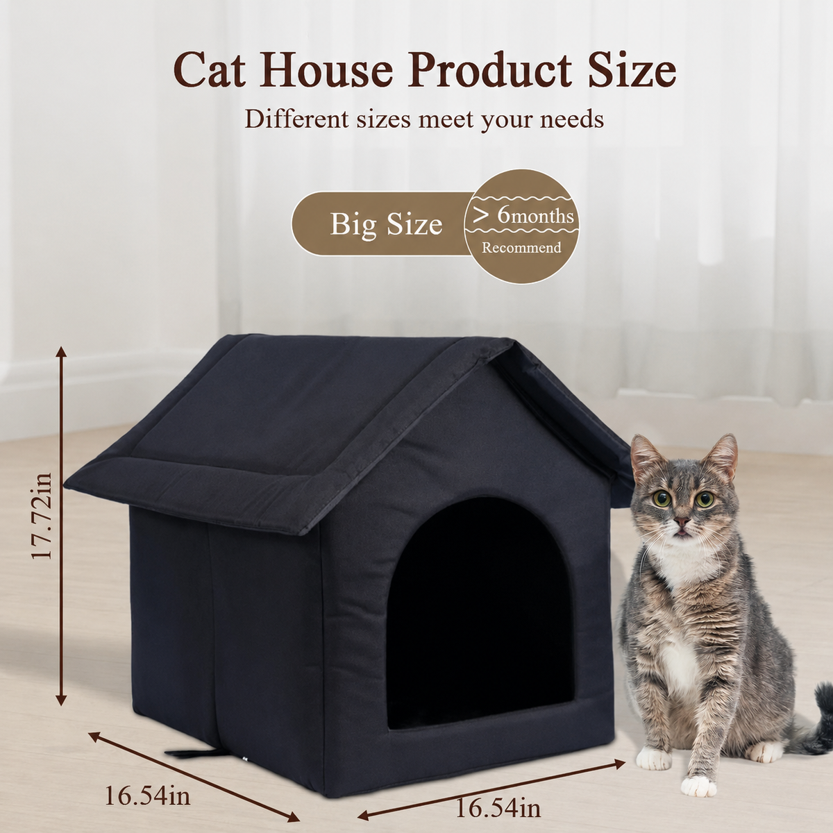 Caseta exterior para mascotas resistente a la intemperie para gatos y perros apta para todas las estaciones