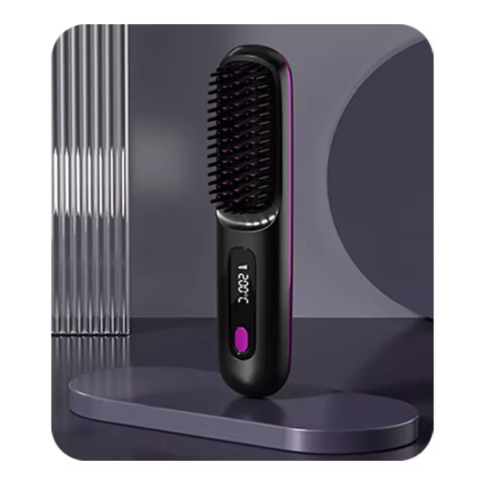 Cepillo alisador y moldeador de pelo portátil | Cabello suave y saludable en cualquier lugar