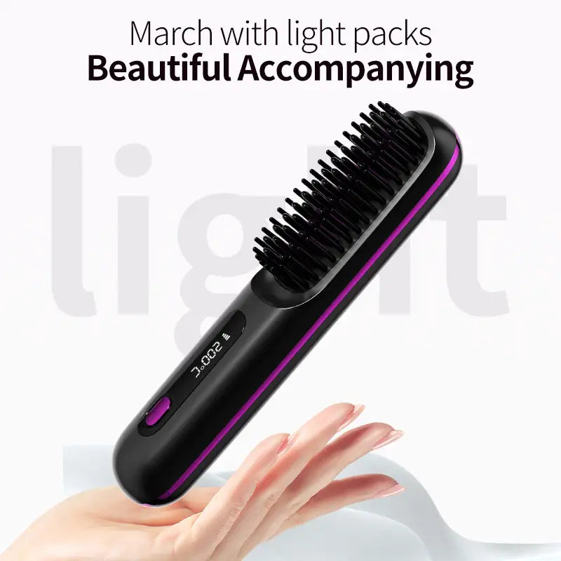Cepillo alisador y moldeador de pelo portátil | Cabello suave y saludable en cualquier lugar