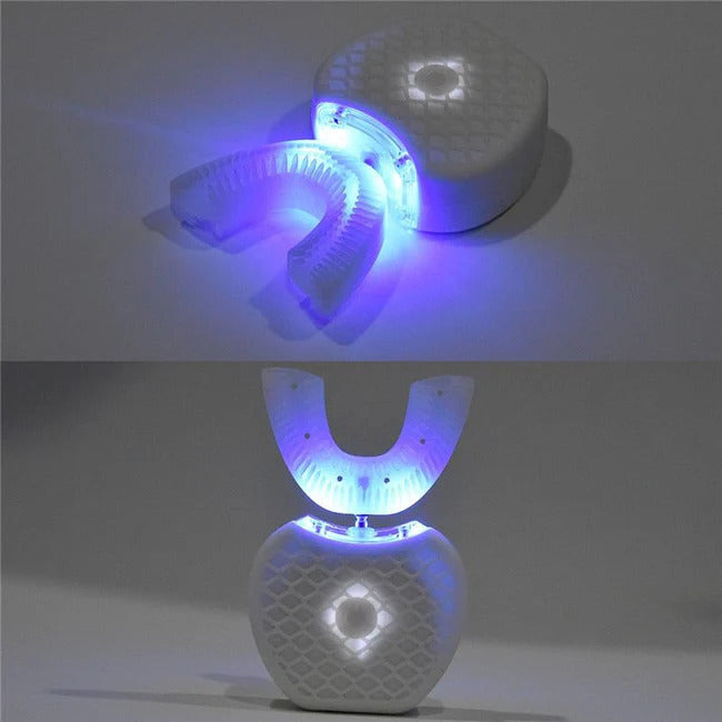 Cepillo de dientes ultrasónico blanqueador con resultados de limpieza visibles