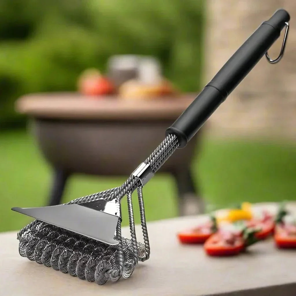 Cepillo para barbacoa de acero inoxidable sin cerdas