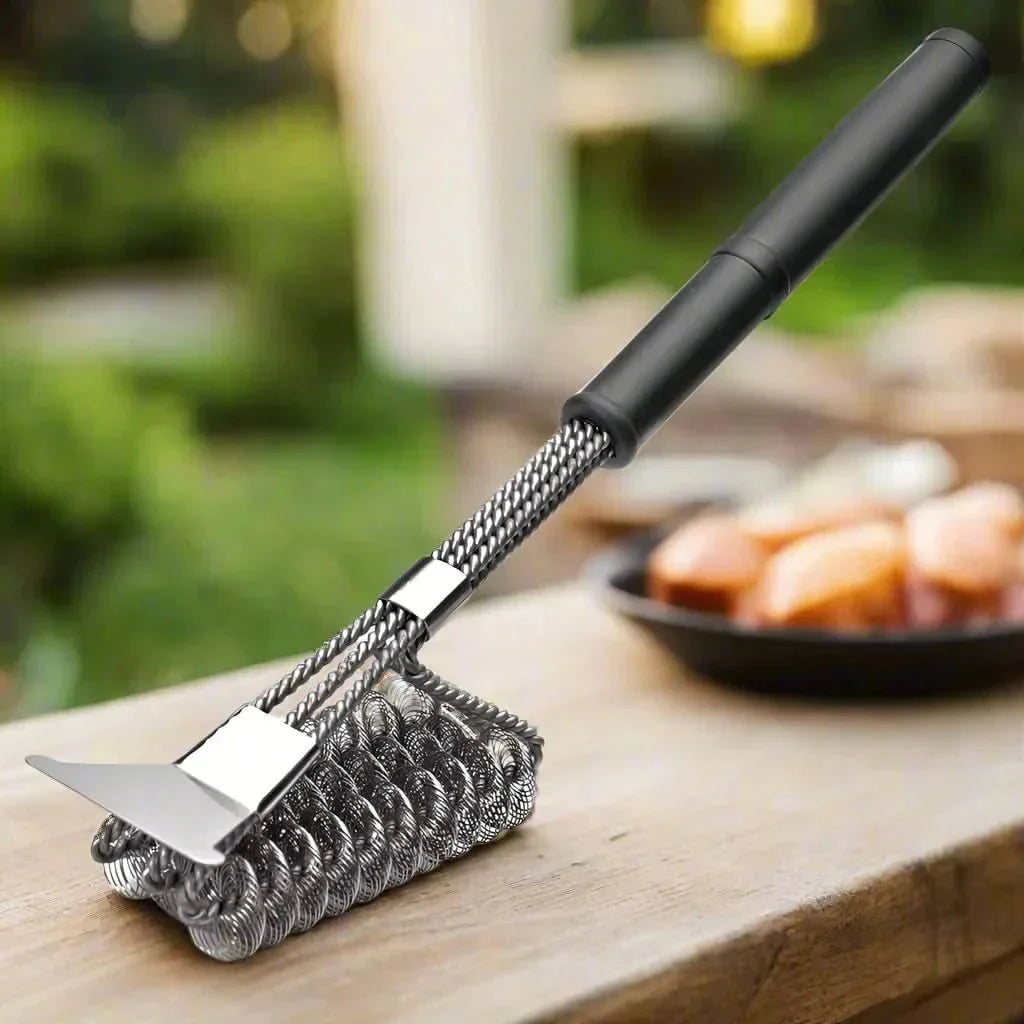 Cepillo para barbacoa de acero inoxidable sin cerdas
