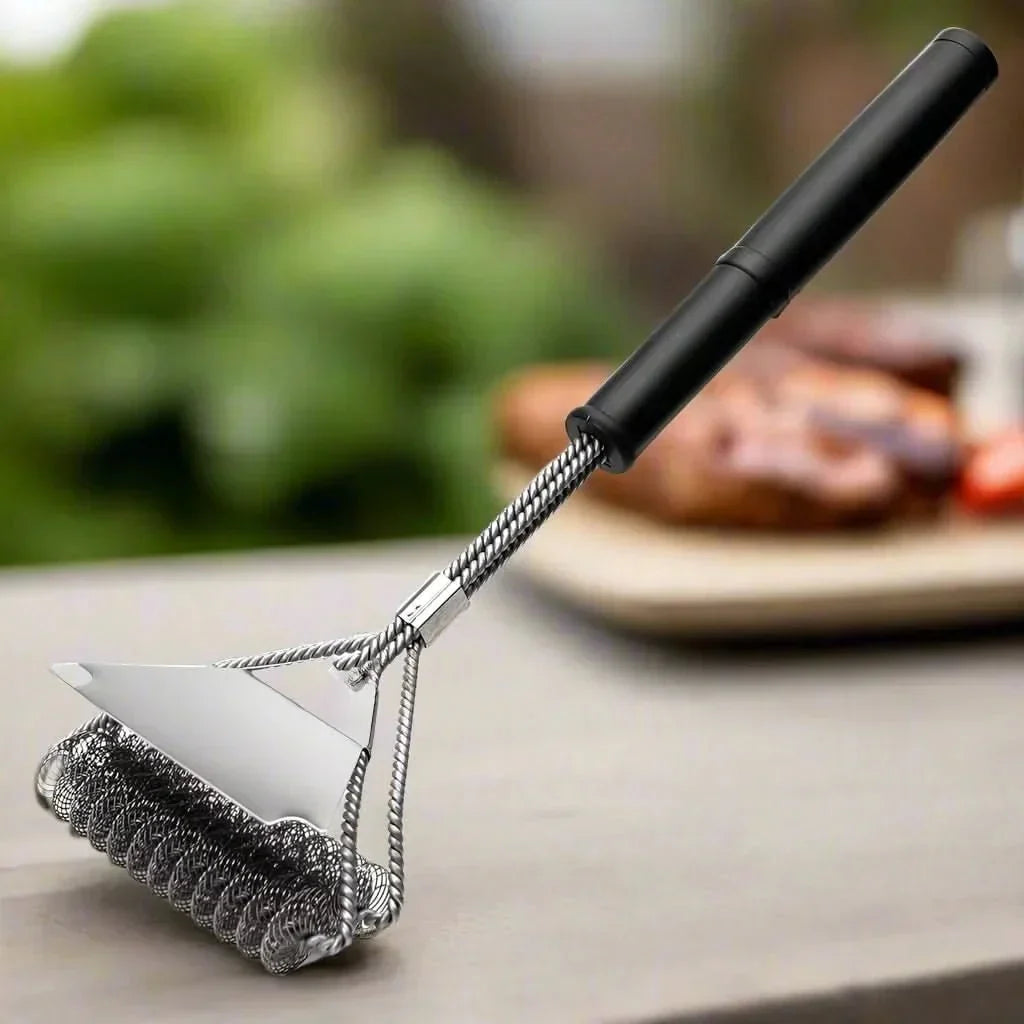 Cepillo para barbacoa de acero inoxidable sin cerdas