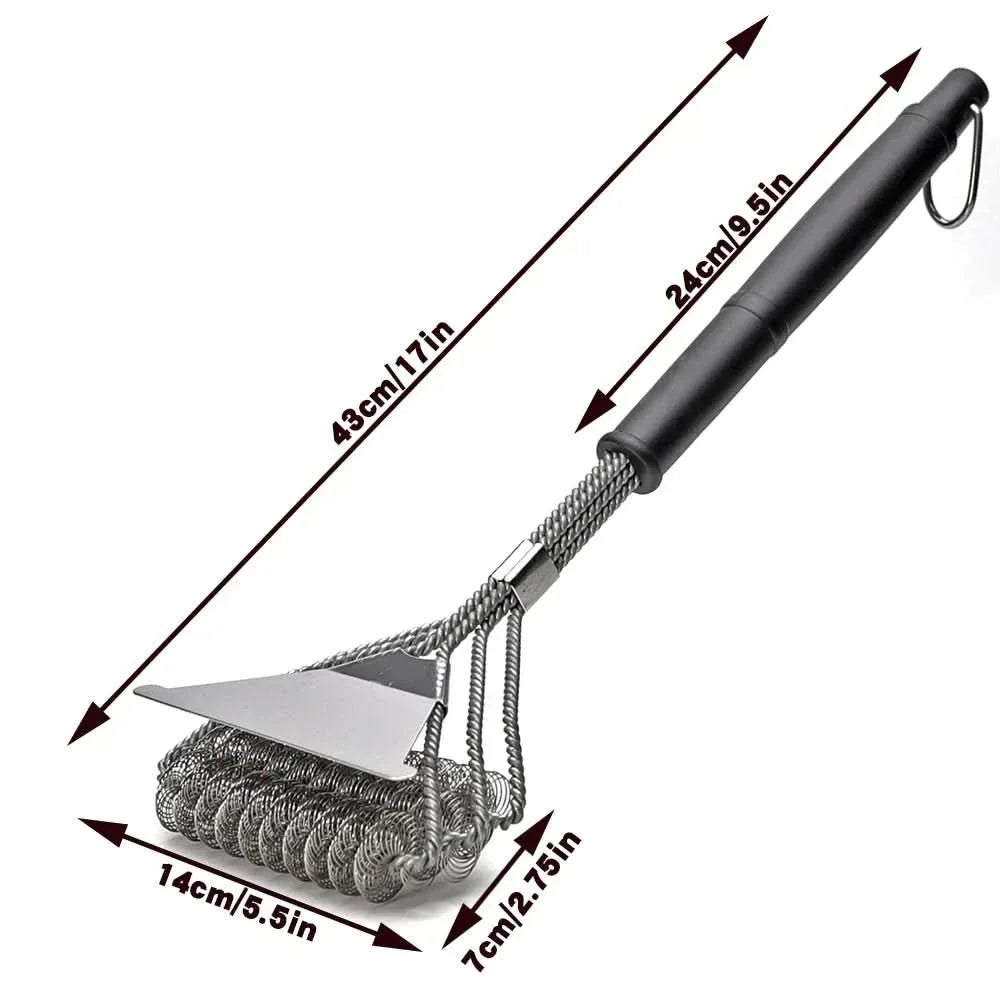 Cepillo para barbacoa de acero inoxidable sin cerdas