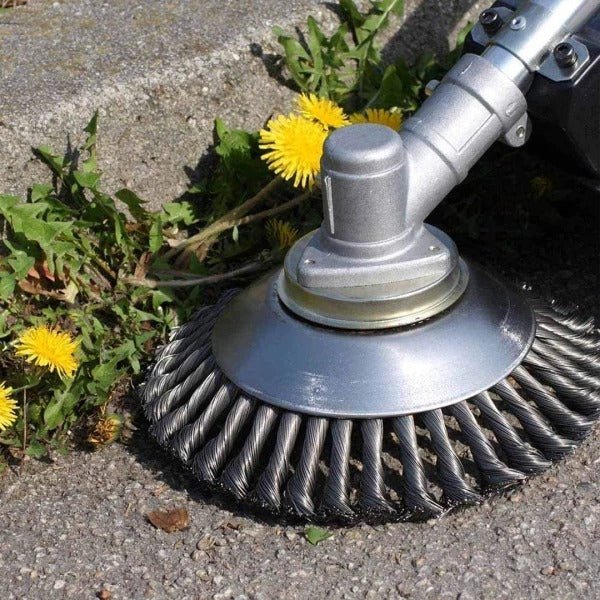 Cepillo para malas hierbas y cabezal de desbrozadora de acero al carbono