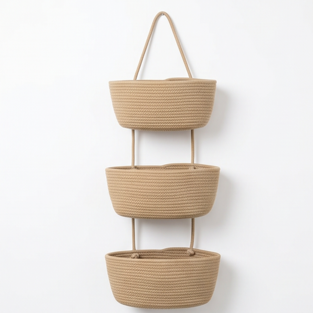 Cesta colgante de 3 niveles