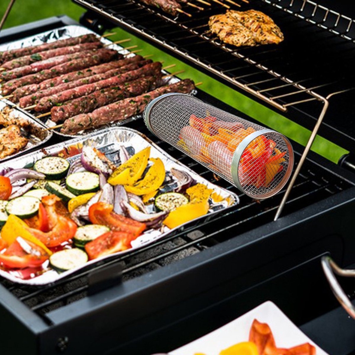 Cesta para barbacoa: evita que los alimentos se caigan a través de la rejilla