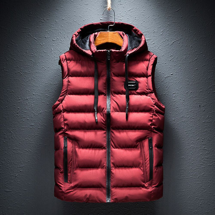 Chaleco acolchado con capucha para hombre cálido