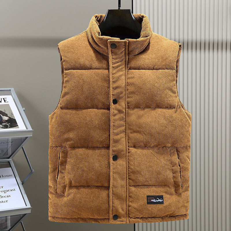 Chaleco acolchado de pana para hombre