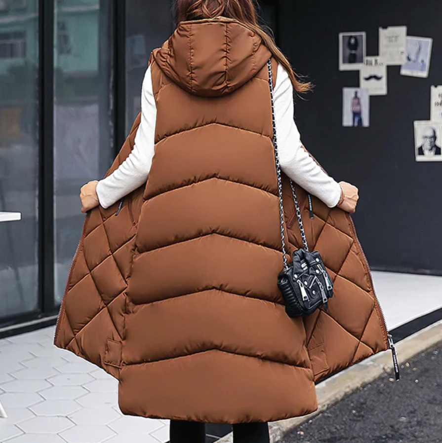Chaleco acolchado largo para mujer