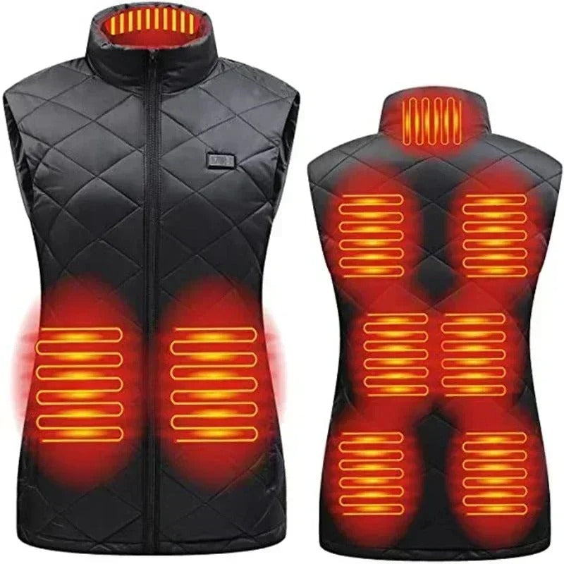 Chaleco calefactable para mujer con 9 zonas de calor
