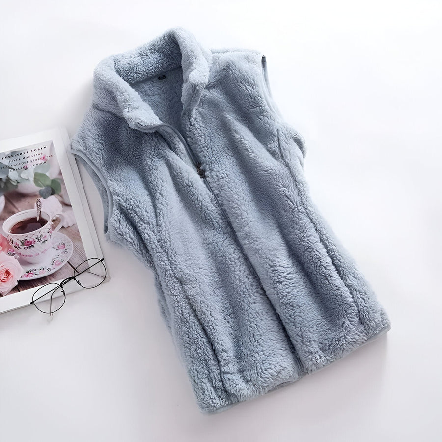 Chaleco de forro polar para mujer – Chaleco sin mangas de invierno de forro polar para días fríos