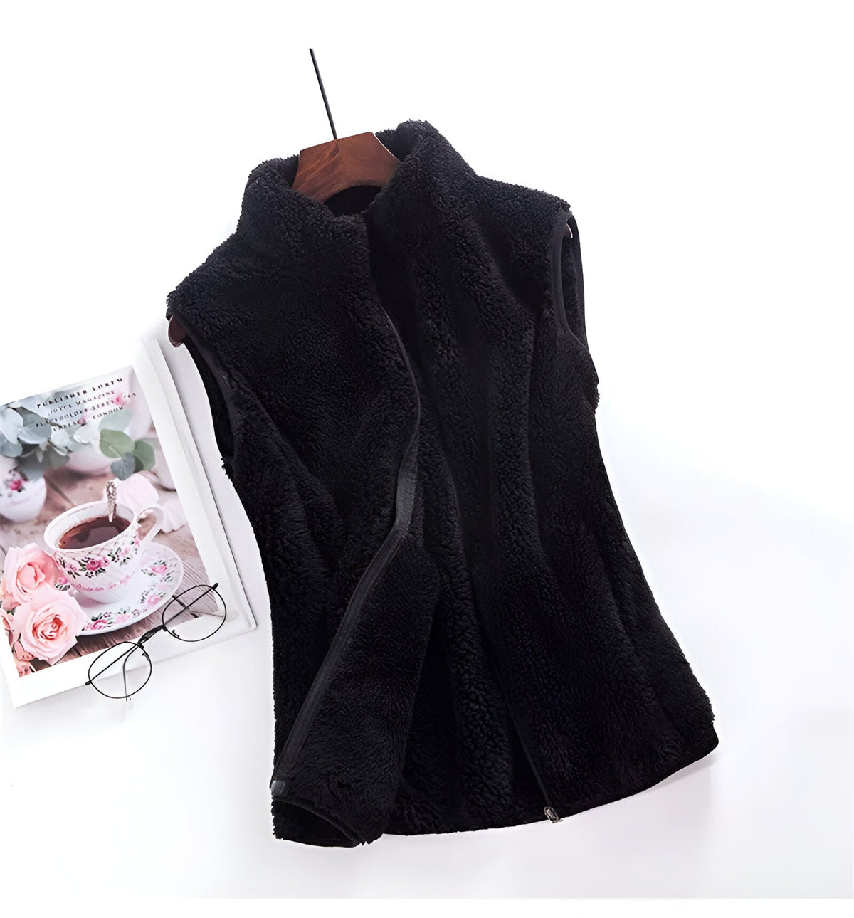Chaleco de forro polar para mujer – Chaleco sin mangas de invierno de forro polar para días fríos