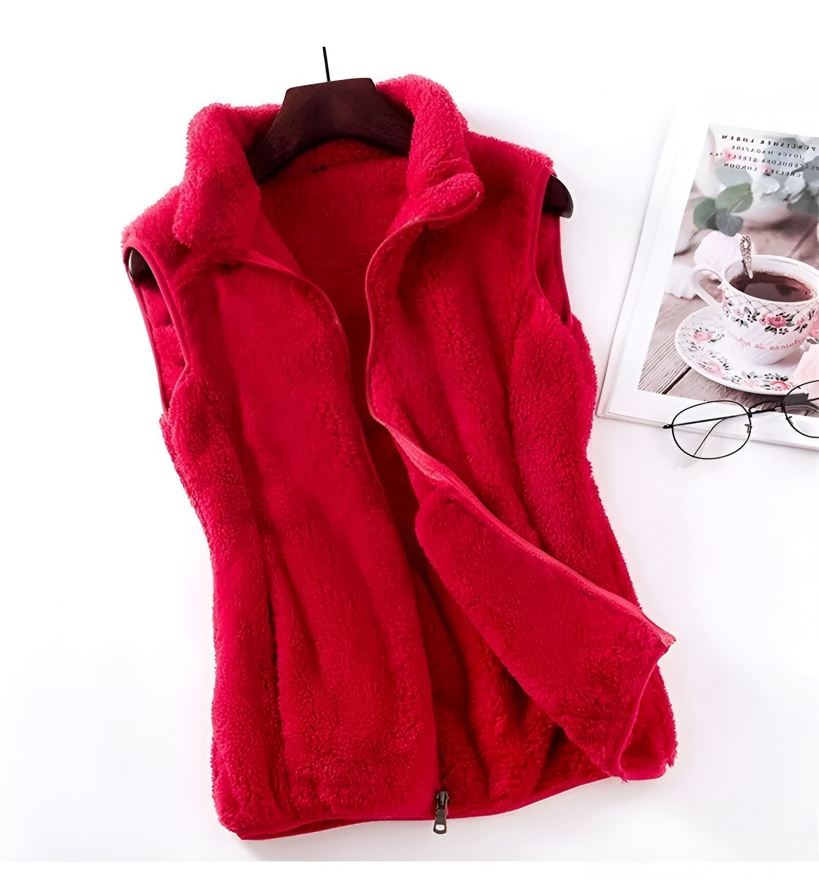 Chaleco de forro polar para mujer – Chaleco sin mangas de invierno de forro polar para días fríos