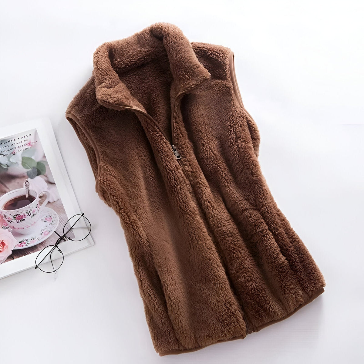 Chaleco de forro polar para mujer – Chaleco sin mangas de invierno de forro polar para días fríos