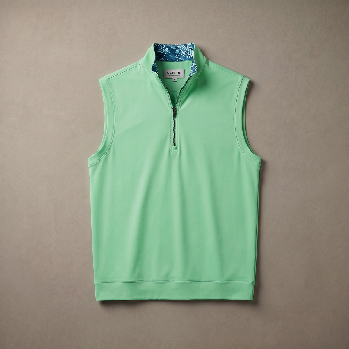 Chaleco de golf para hombre en stretch con cremallera de cuarto | Prenda funcional impermeable y transpirable