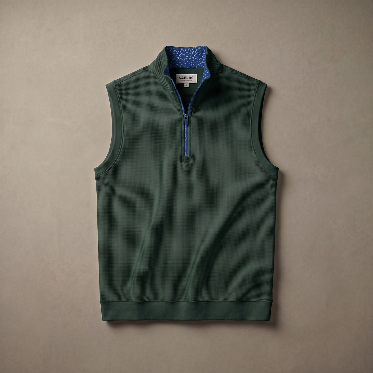 Chaleco de golf para hombre en stretch con cremallera de cuarto | Prenda funcional impermeable y transpirable