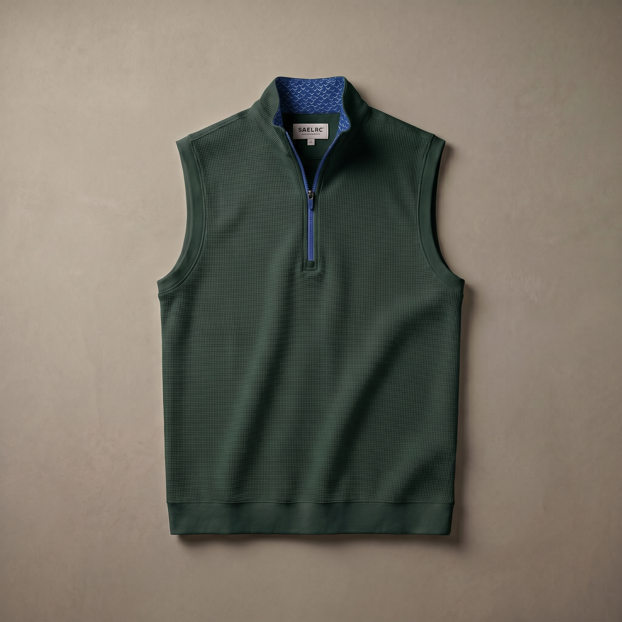 Chaleco de golf para hombre en stretch con cremallera de cuarto | Prenda funcional impermeable y transpirable