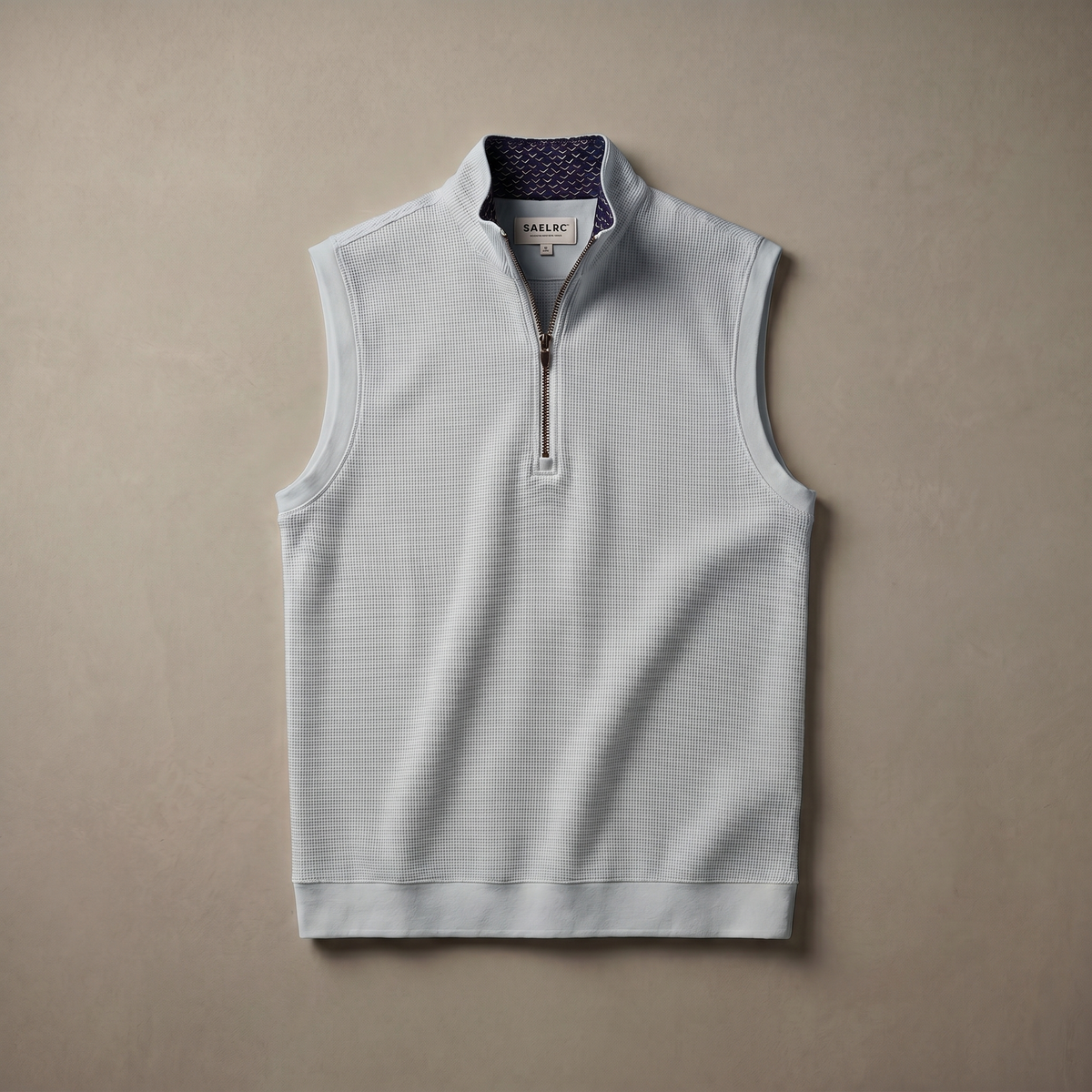 Chaleco de golf para hombre en stretch con cremallera de cuarto | Prenda funcional impermeable y transpirable