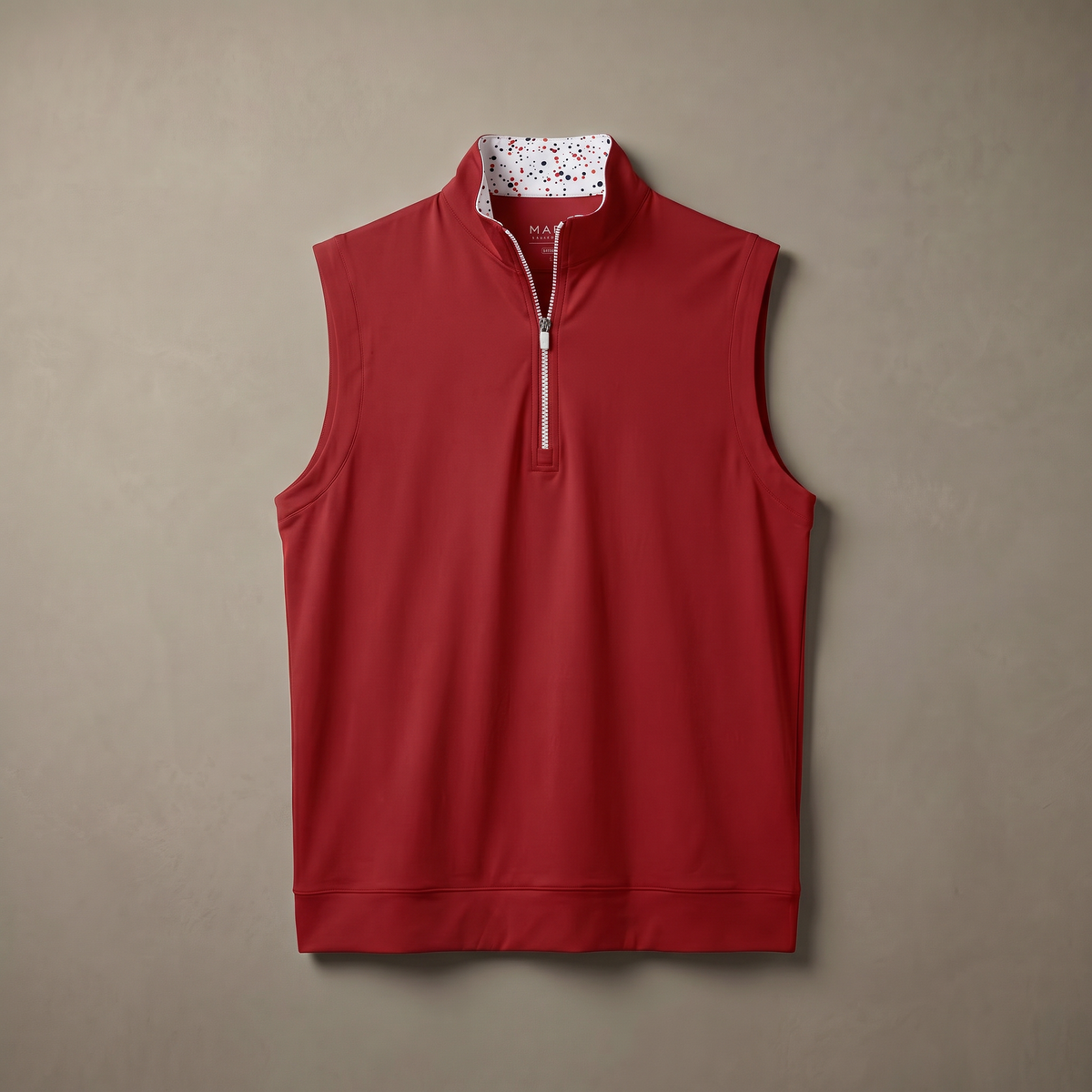 Chaleco de golf para hombre en stretch con cremallera de cuarto | Prenda funcional impermeable y transpirable