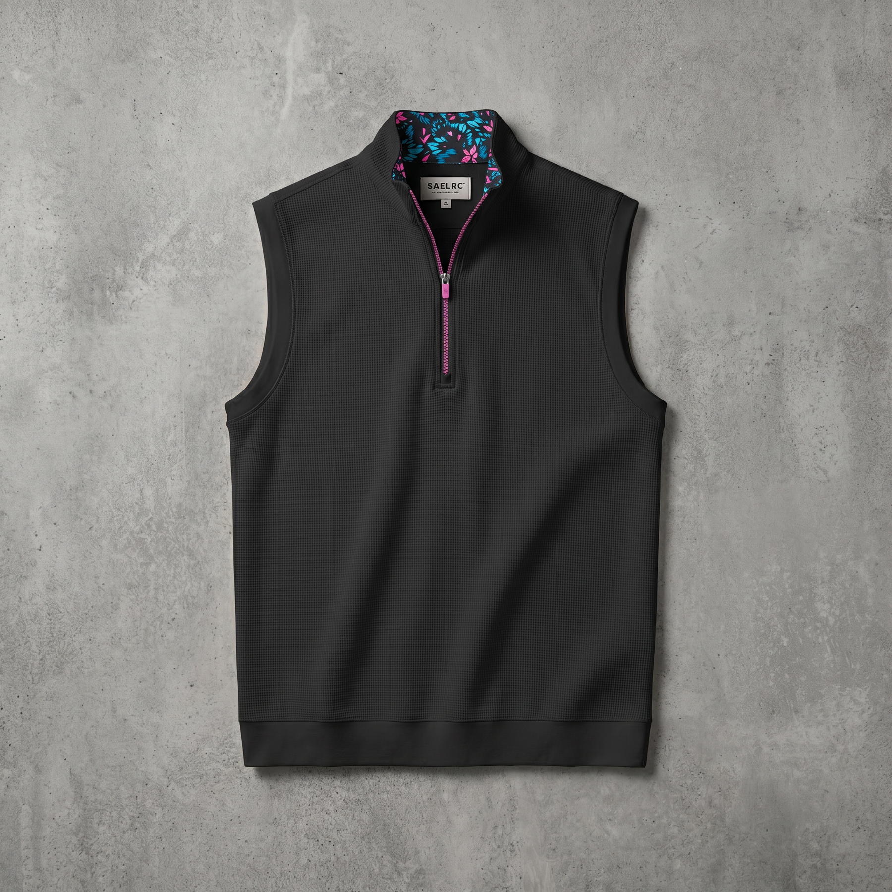 Chaleco de golf para hombre en stretch con cremallera de cuarto | Prenda funcional impermeable y transpirable