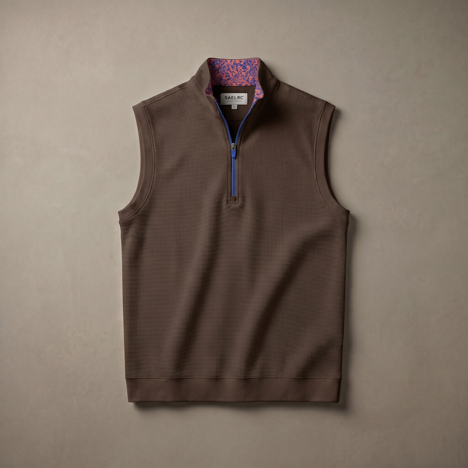Chaleco de golf para hombre en stretch con cremallera de cuarto | Prenda funcional impermeable y transpirable