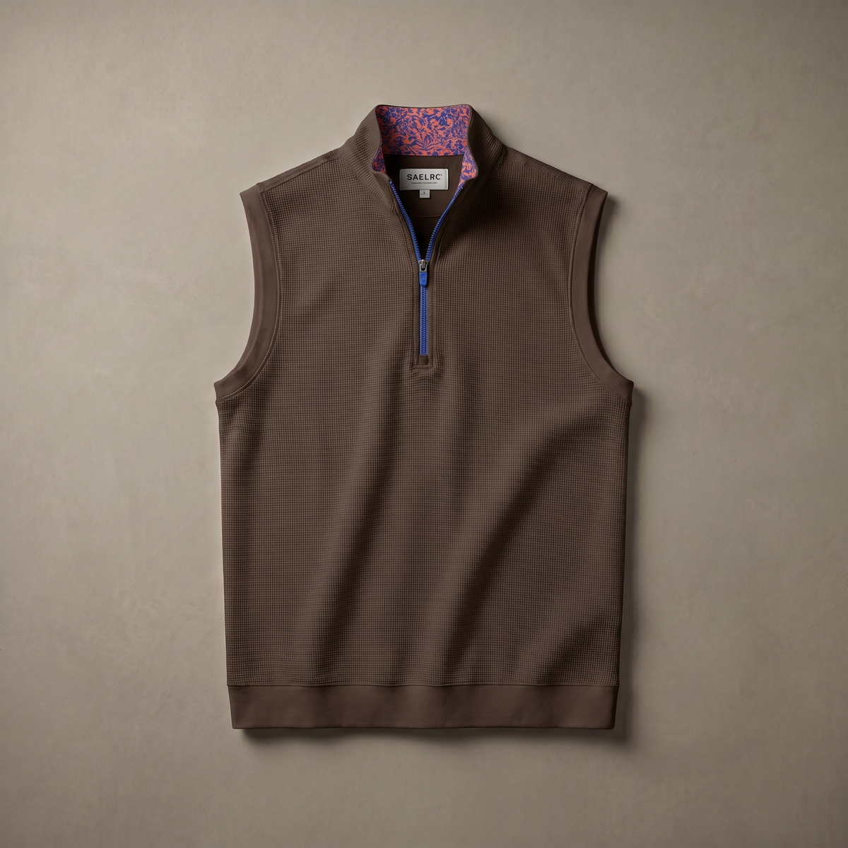 Chaleco de golf para hombre en stretch con cremallera de cuarto | Prenda funcional impermeable y transpirable