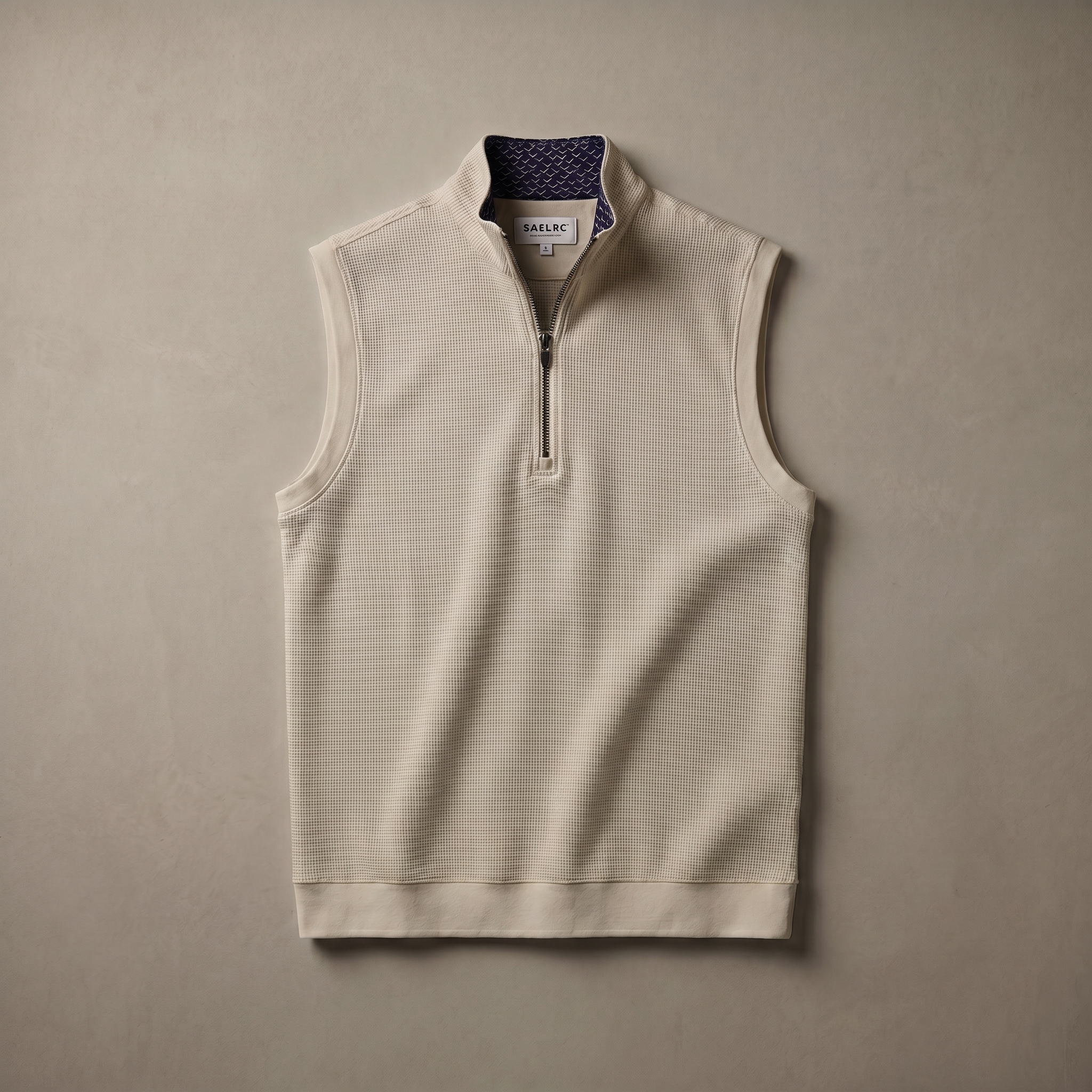 Chaleco de golf para hombre en stretch con cremallera de cuarto | Prenda funcional impermeable y transpirable