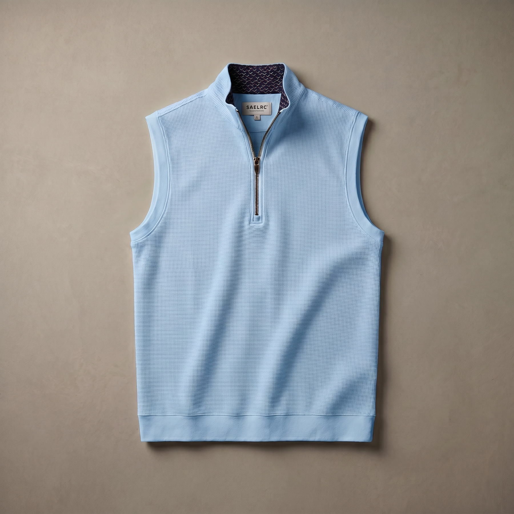 Chaleco de golf para hombre en stretch con cremallera de cuarto | Prenda funcional impermeable y transpirable