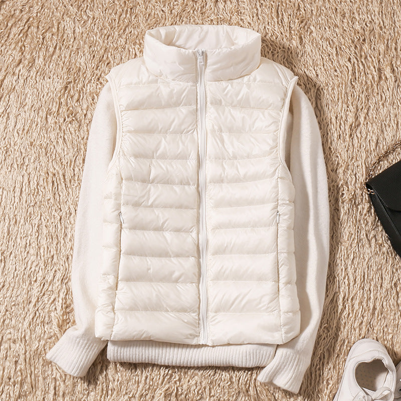 Chaleco de Plumas para Mujer – Chaleco Cortavientos Ultraligero con Relleno de Algodón