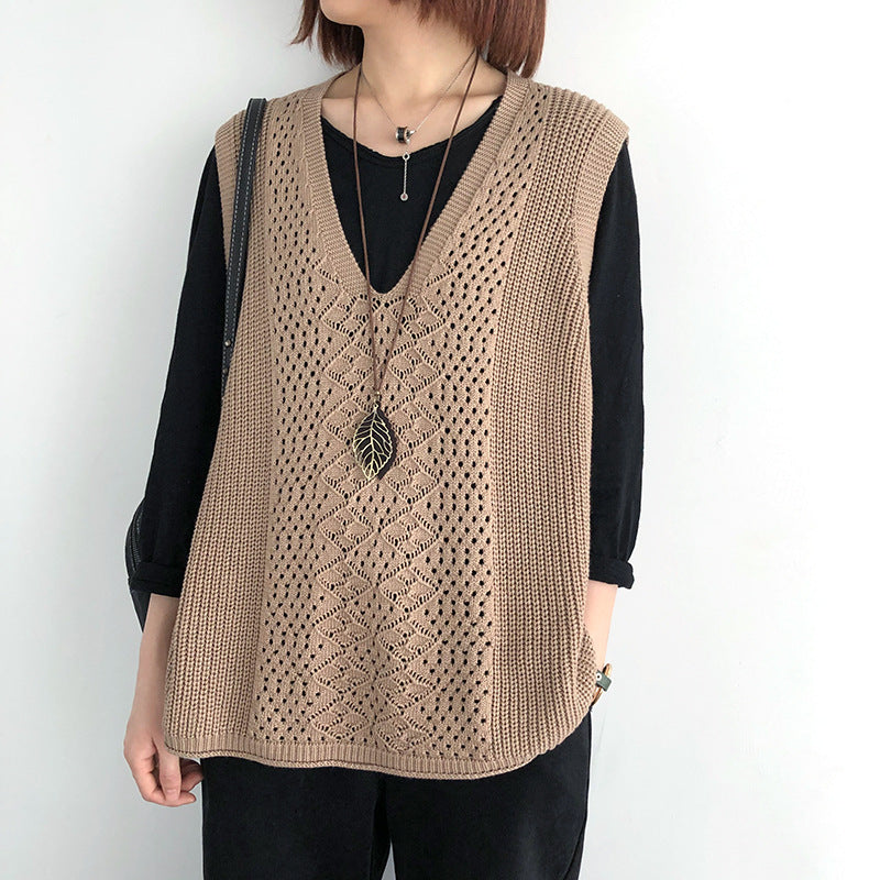 Chaleco de punto mujer oversized estilo casual elegante