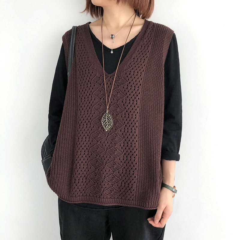 Chaleco de punto mujer oversized estilo casual elegante